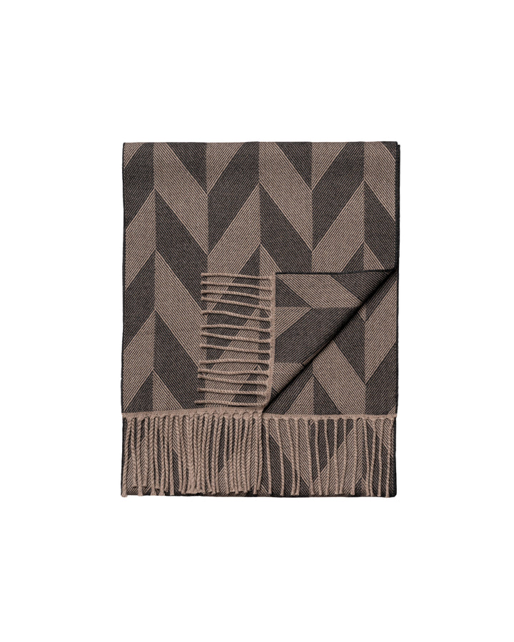 Eton Large Chevron Wollen Sjaal – Bruin-100% merino wol-HEREN ACCESSOIRES-Bruin