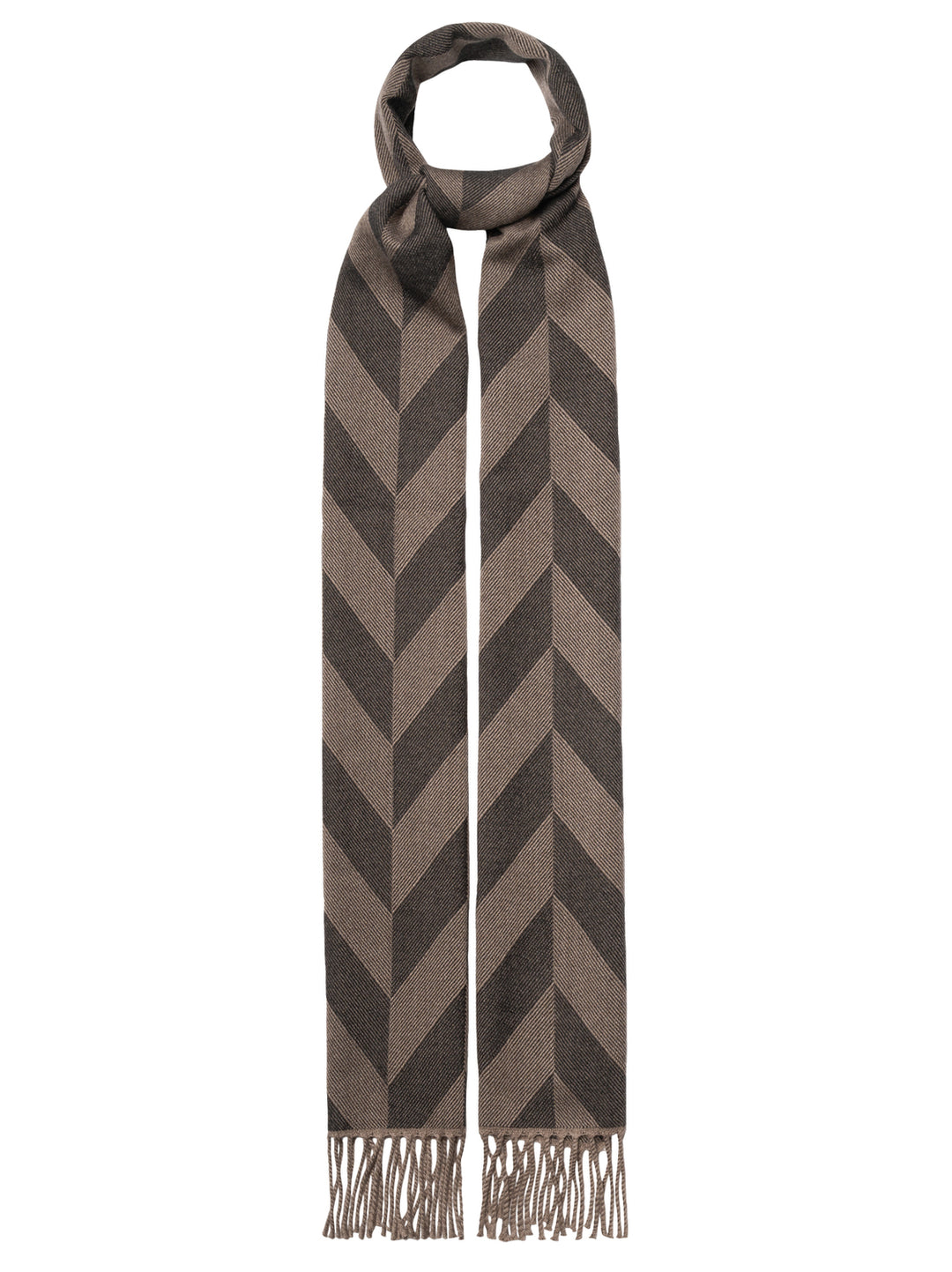 Eton Large Chevron Wollen Sjaal – Bruin-100% merino wol-HEREN ACCESSOIRES-Bruin