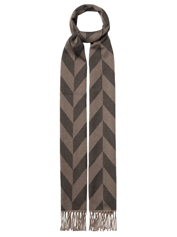 Eton Large Chevron Wollen Sjaal – Bruin-100% merino wol-HEREN ACCESSOIRES-Bruin