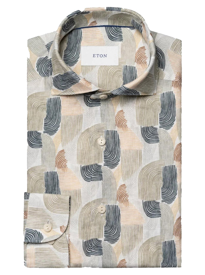 Eton Linnen Shirt – Groen-100% linnen-HEREN SHIRTS-Groen
