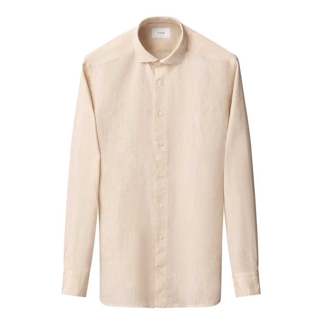 Eton linnen slim fit overhemd-100% linnen-HEREN SHIRTS-Beige