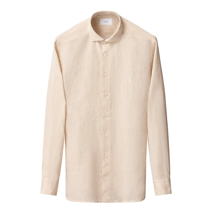 Eton linnen slim fit overhemd-100% linnen-HEREN SHIRTS-Beige
