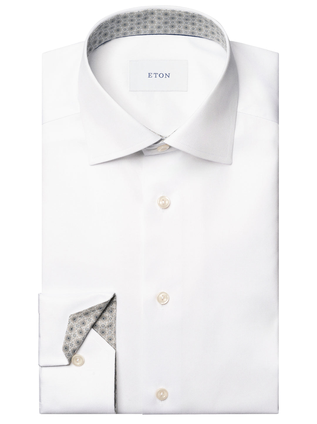 Eton Medallion Comteporary Twill Shirt – Wit-100% katoen -HEREN SHIRTS-Wit
