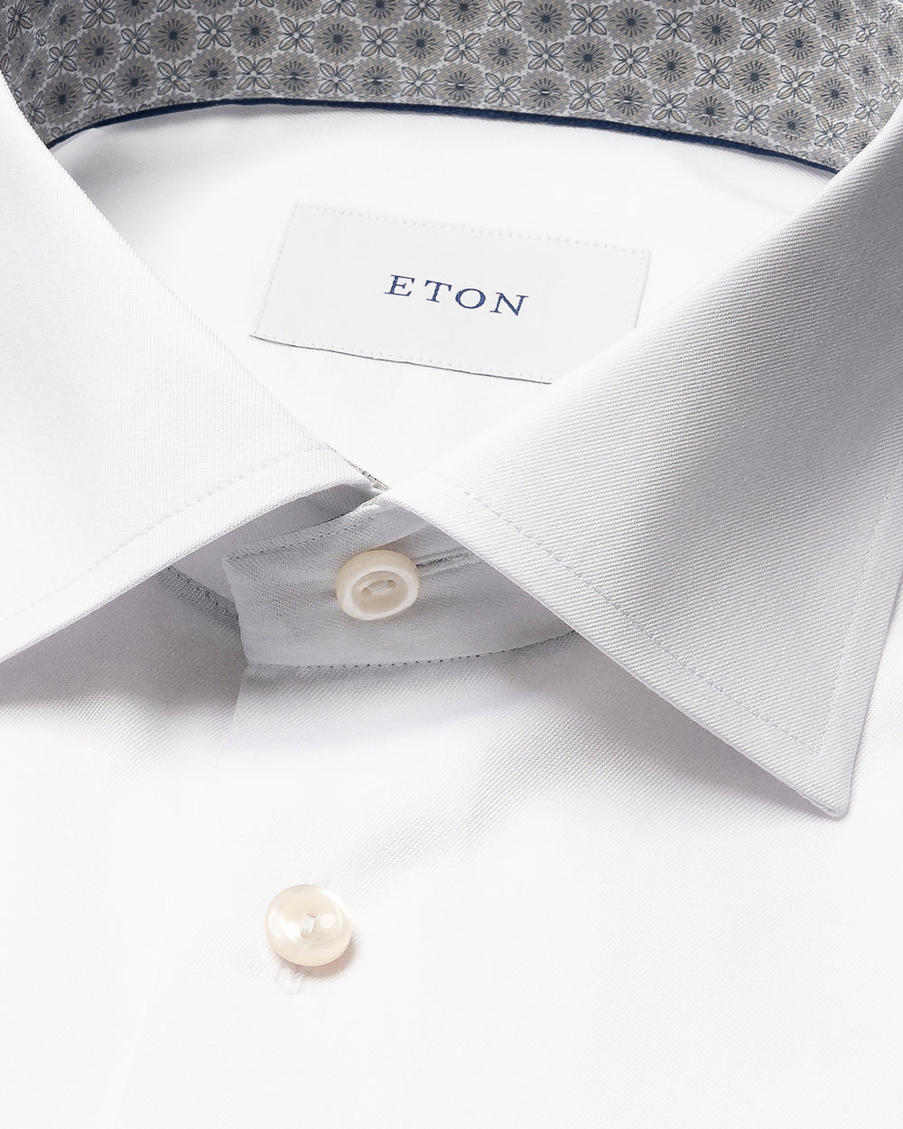 Eton Medallion Comteporary Twill Shirt – Wit-100% katoen -HEREN SHIRTS-Wit