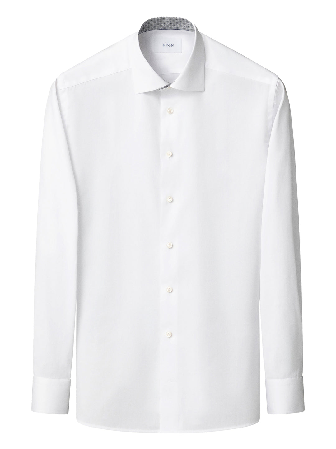 Eton Medallion Effect Signature Twill Shirt – Wit-100% katoen -HEREN SHIRTS-Wit