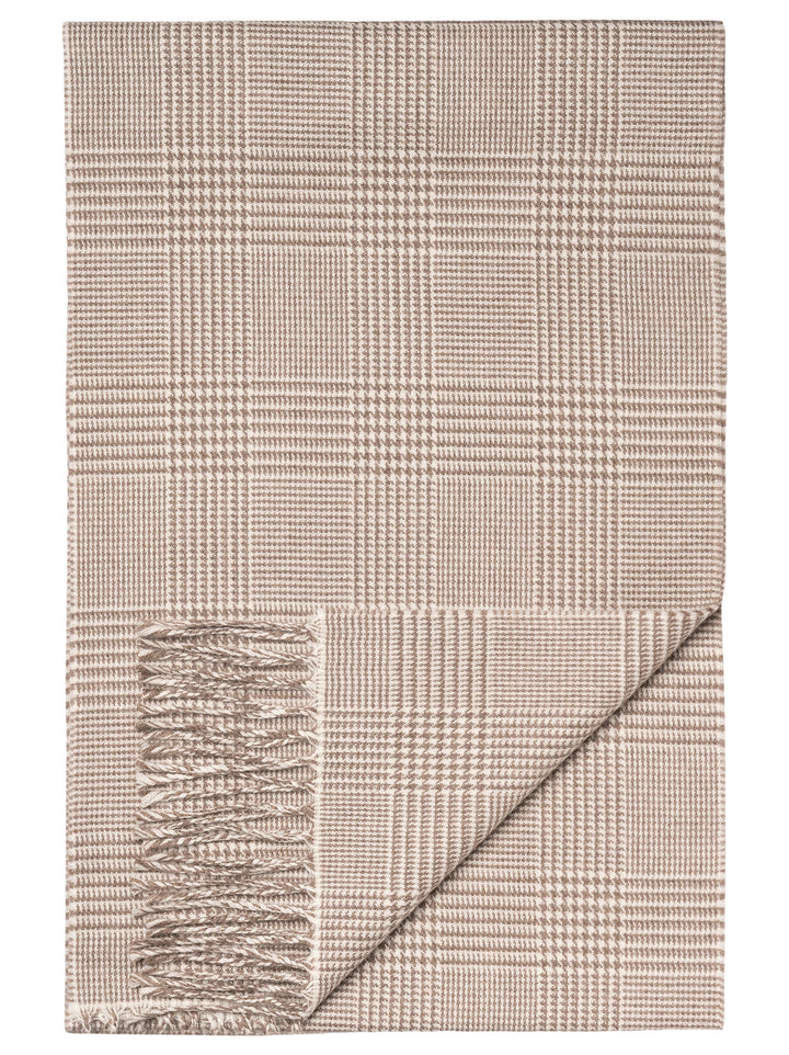 Eton merino wollen shawl-100% wol-HEREN ACCESSOIRES-Beige