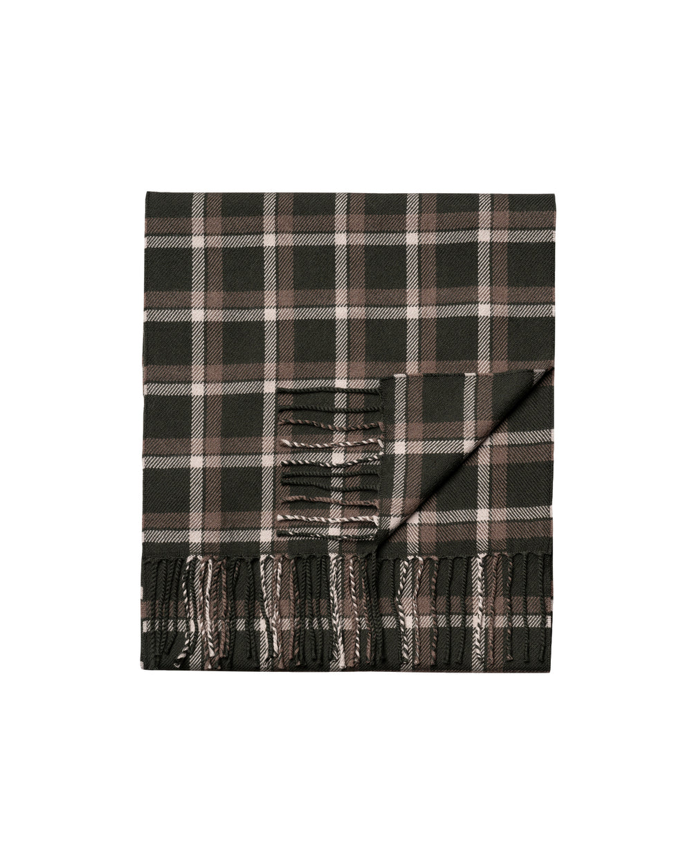 Eton Merino Wollen Sjaal met Ruitpatroon – Groen-100% merino wol-HEREN ACCESSOIRES-Groen