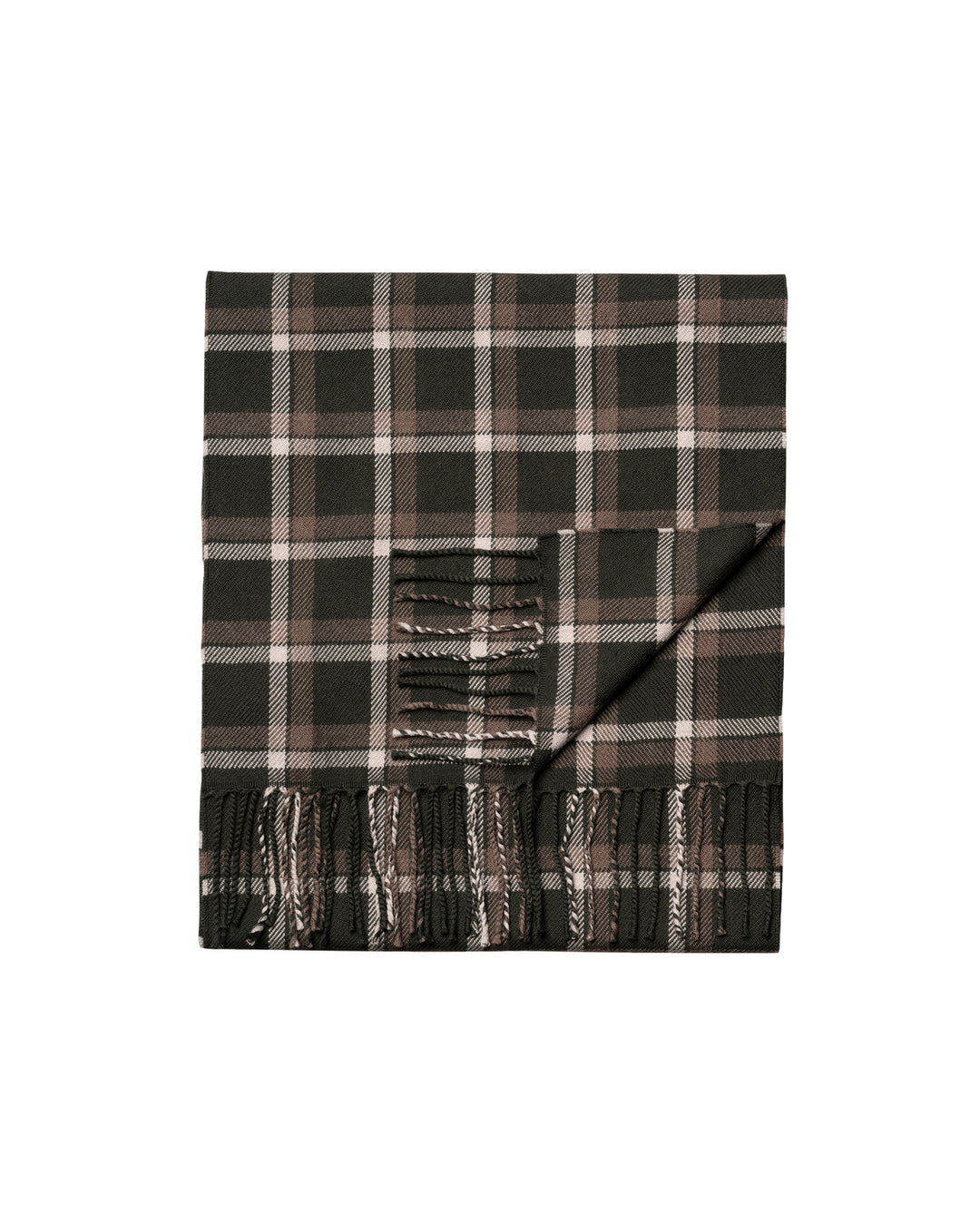 Eton Merino Wollen Sjaal met Ruitpatroon – Groen-100% merino wol-HEREN ACCESSOIRES-Groen