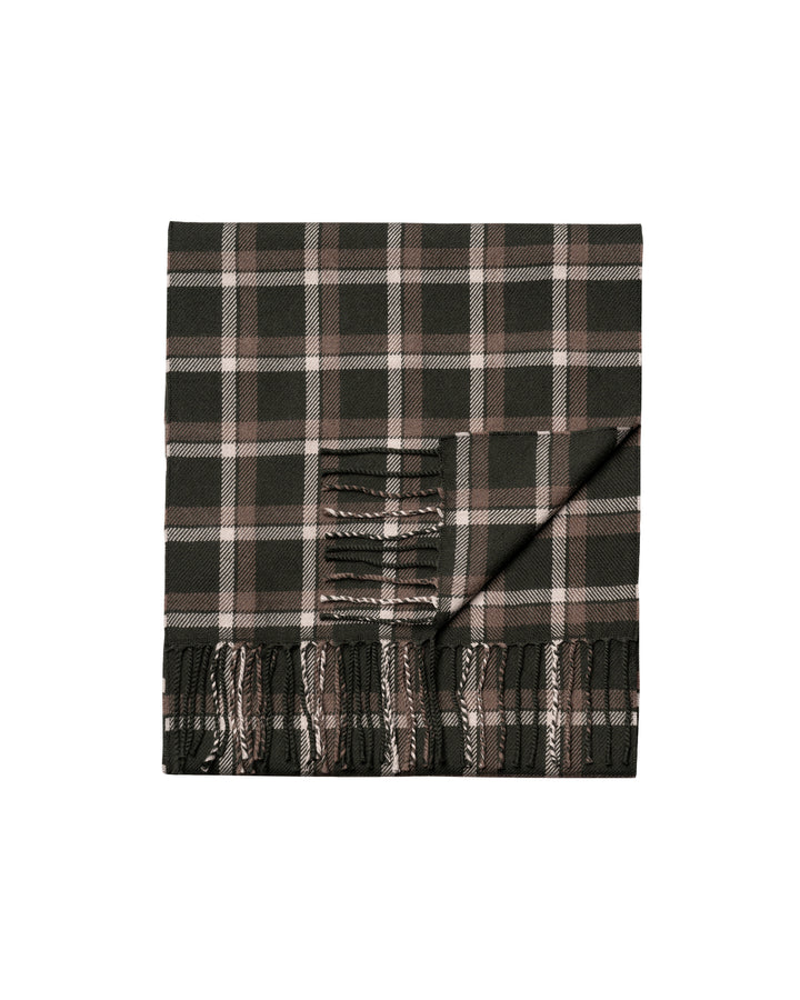 Eton Merino Wollen Sjaal met Ruitpatroon – Groen-100% merino wol-HEREN ACCESSOIRES-Groen