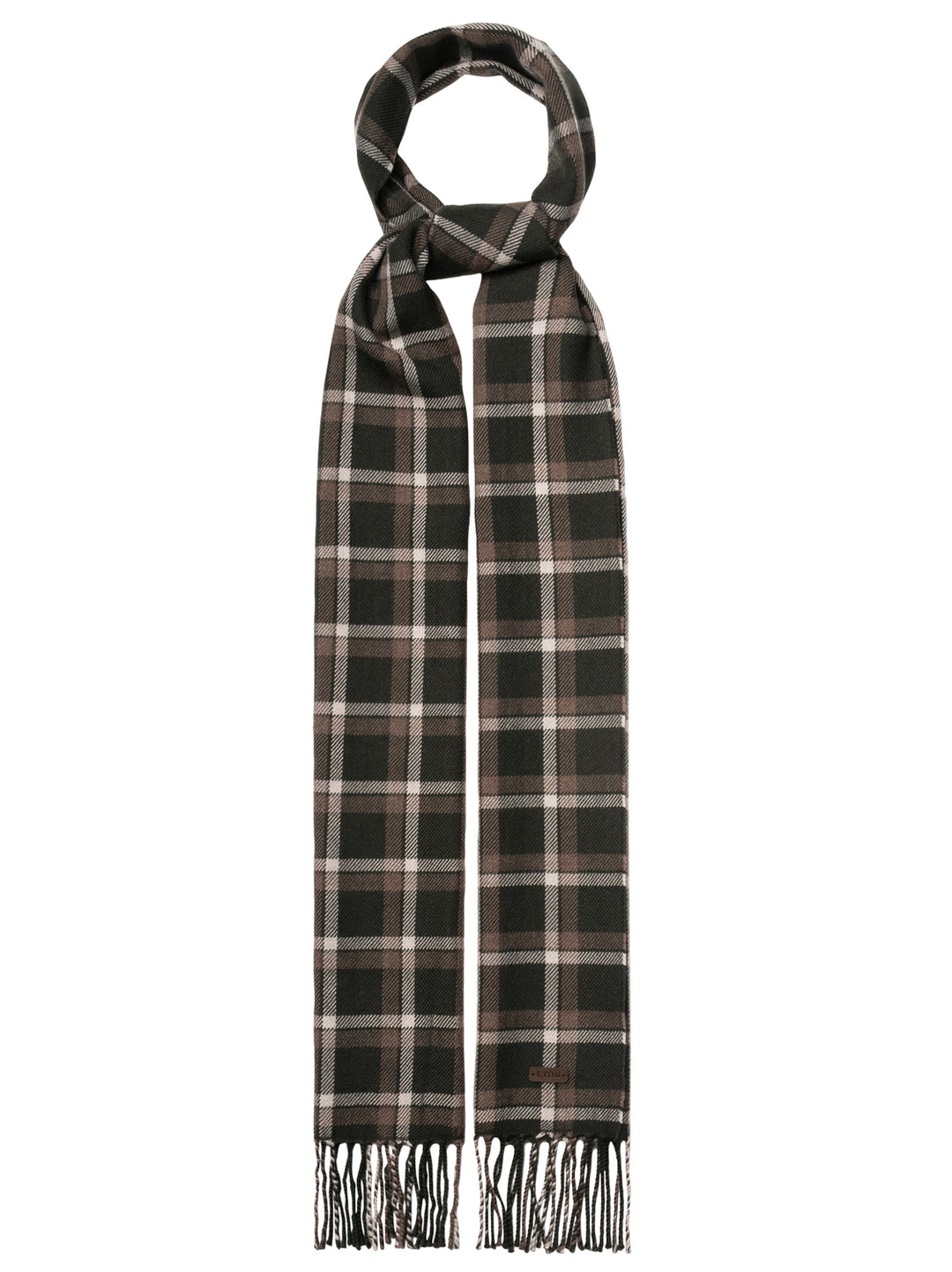 Eton Merino Wollen Sjaal met Ruitpatroon – Groen-100% merino wol-HEREN ACCESSOIRES-Groen