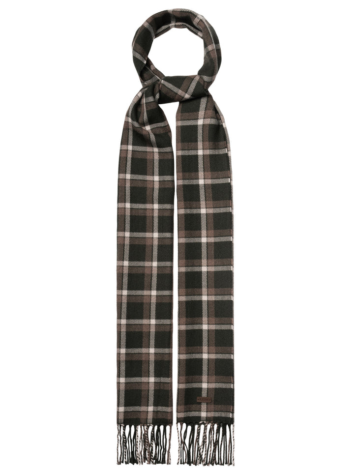 Eton Merino Wollen Sjaal met Ruitpatroon – Groen-100% merino wol-HEREN ACCESSOIRES-Groen