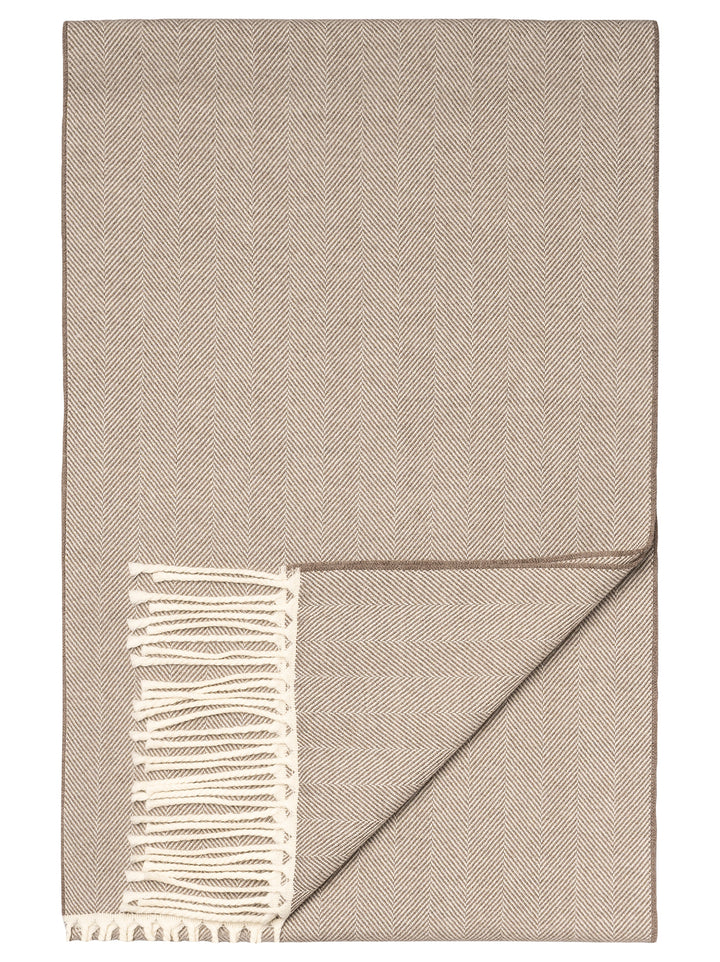 Eton merinowollen shawl-100% wol-HEREN ACCESSOIRES-Beige