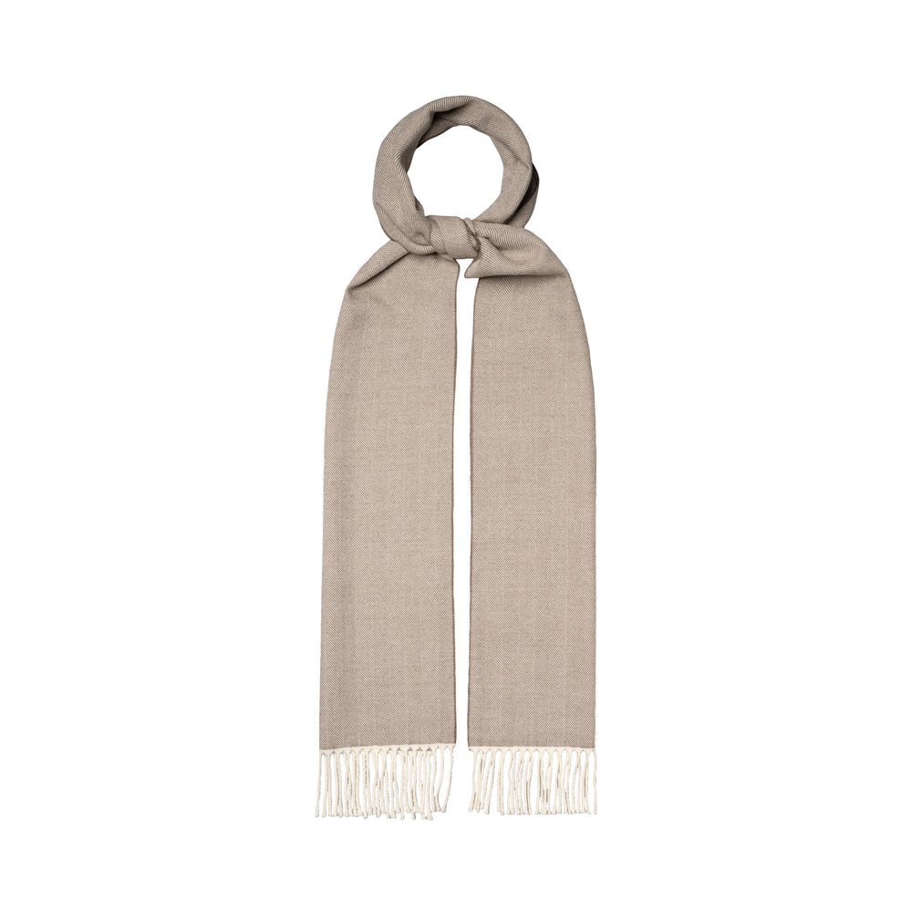 Eton merinowollen shawl-100% wol-HEREN ACCESSOIRES-Beige