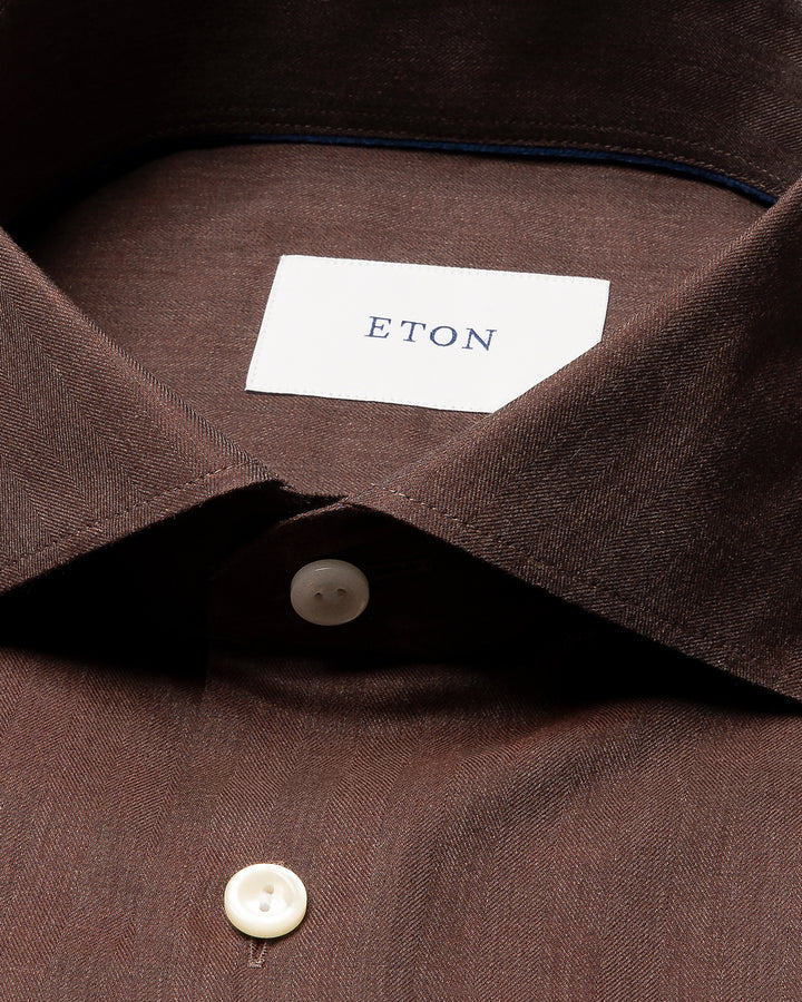 Eton Micro‑Check Signature Flannel Shirt – Rood-100% katoen -HEREN SHIRTS-Rood