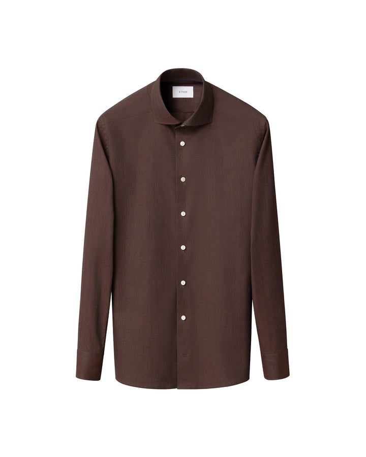 Eton Micro‑Check Signature Flannel Shirt – Rood-100% katoen -HEREN SHIRTS-Rood