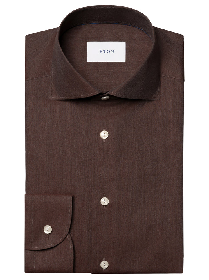 Eton Micro‑Check Signature Flannel Shirt – Rood-100% katoen -HEREN SHIRTS-Rood