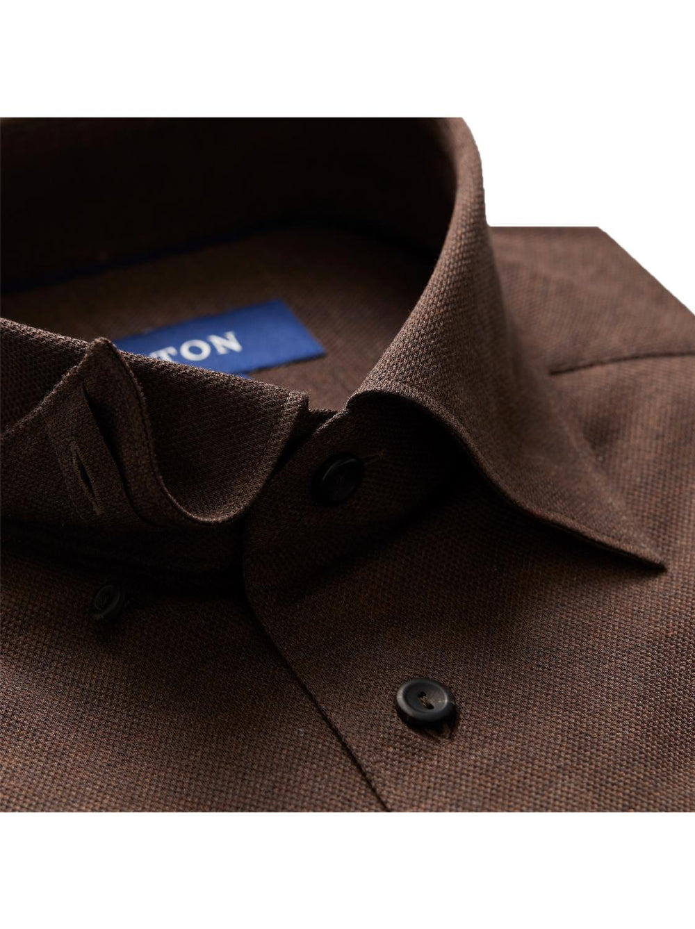 Eton overhemd jersey-100% katoen-HEREN SHIRTS-Bruin