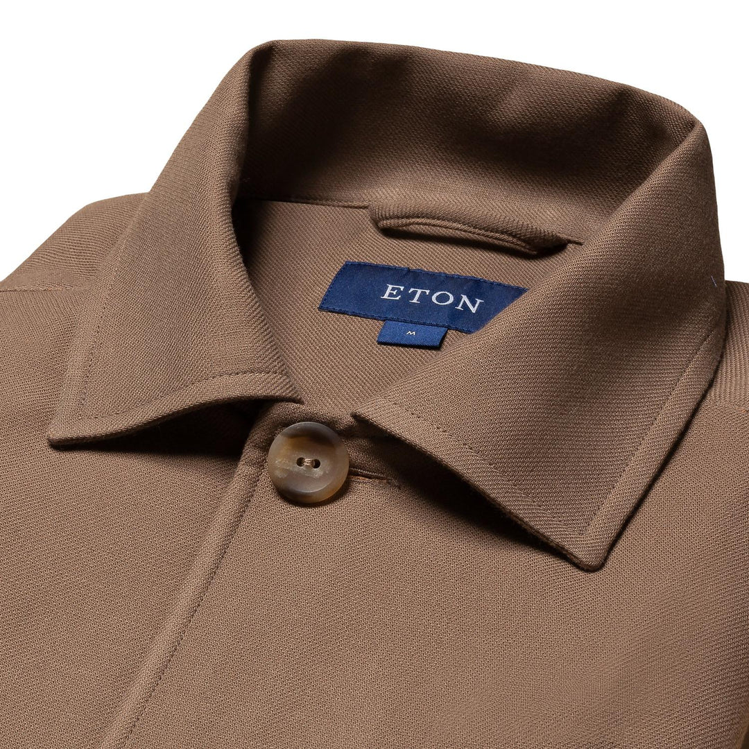 Eton overshirt-100% katoen-HEREN SHIRTS-Bruin