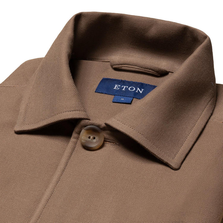 Eton overshirt-100% katoen-HEREN SHIRTS-Bruin