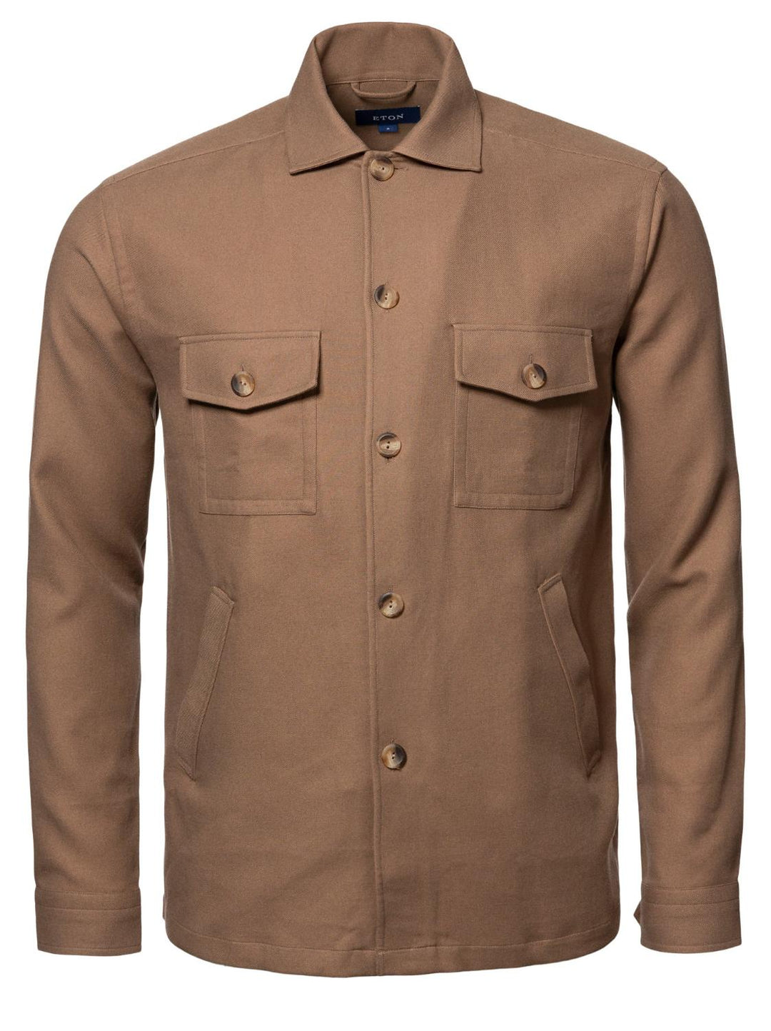 Eton overshirt-100% katoen-HEREN SHIRTS-Bruin