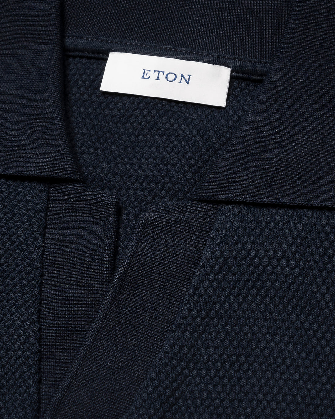 Eton Polo Riva kraag – Blauw-98% katoen, 2% elastaan-HEREN POLO'S & T-SHIRTS-Blauw