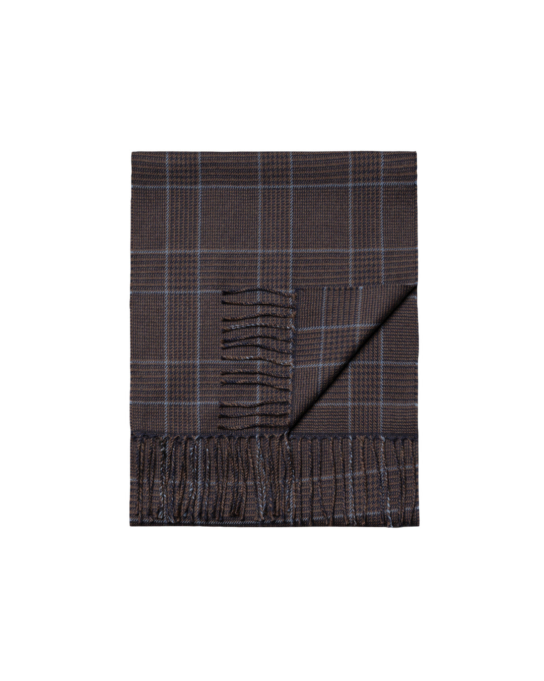 Eton Prince Of Wales Merino Wollen Sjaal – Blauw-100% merino wol-HEREN ACCESSOIRES-Blauw