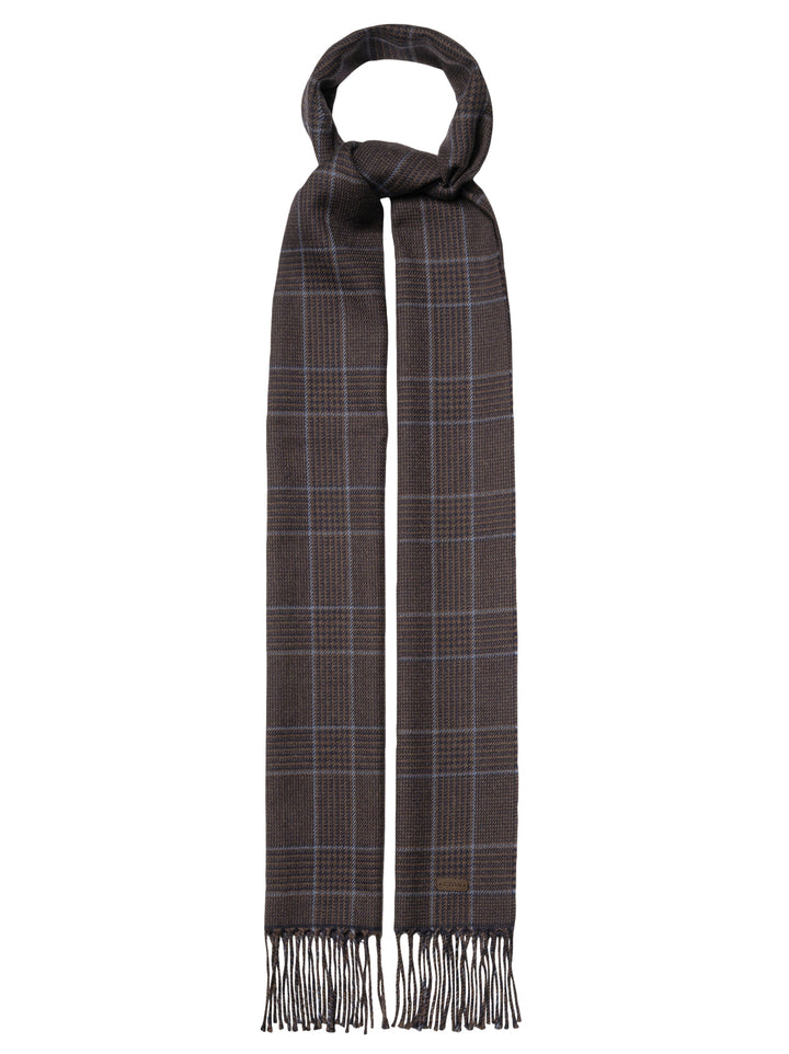 Eton Prince Of Wales Merino Wollen Sjaal – Blauw-100% merino wol-HEREN ACCESSOIRES-Blauw