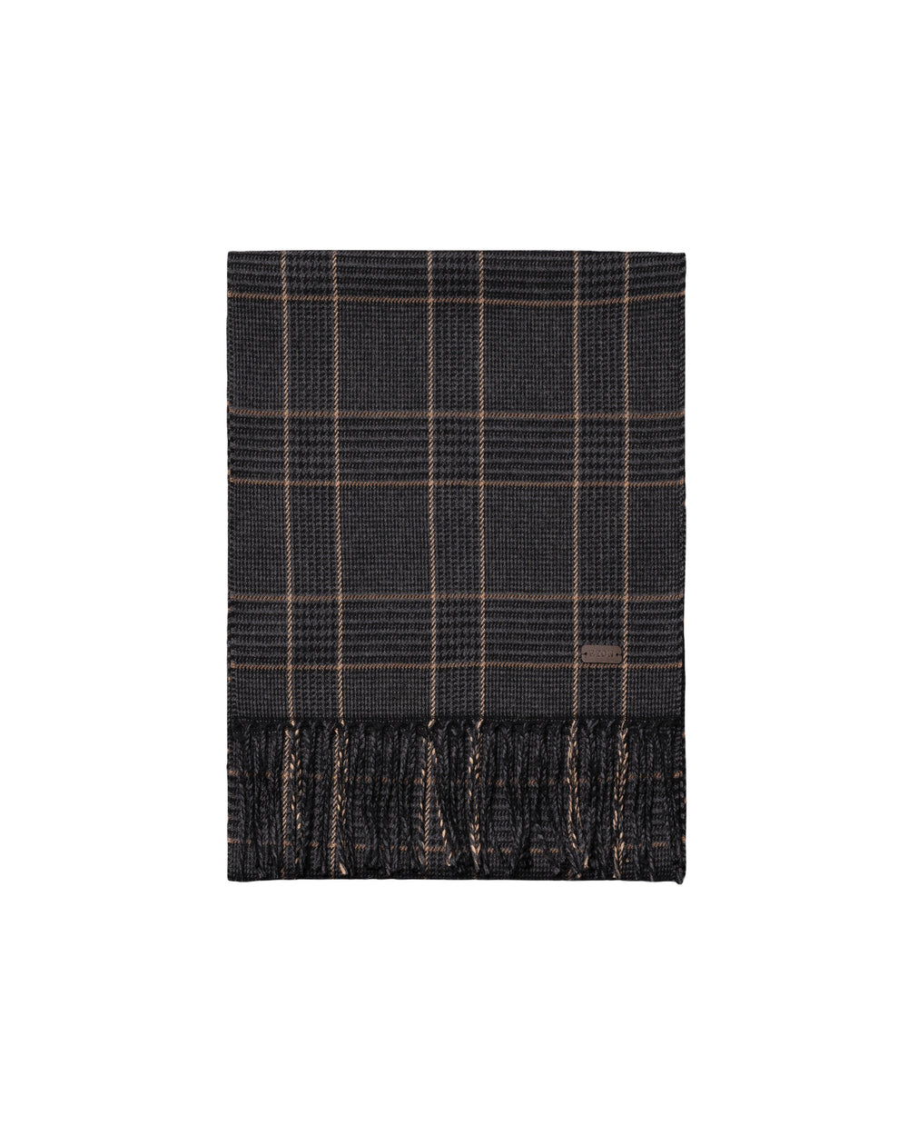 Eton Prince Of Wales Merino Wollen Sjaal – Zwart-100% merino wol-HEREN ACCESSOIRES-Zwart