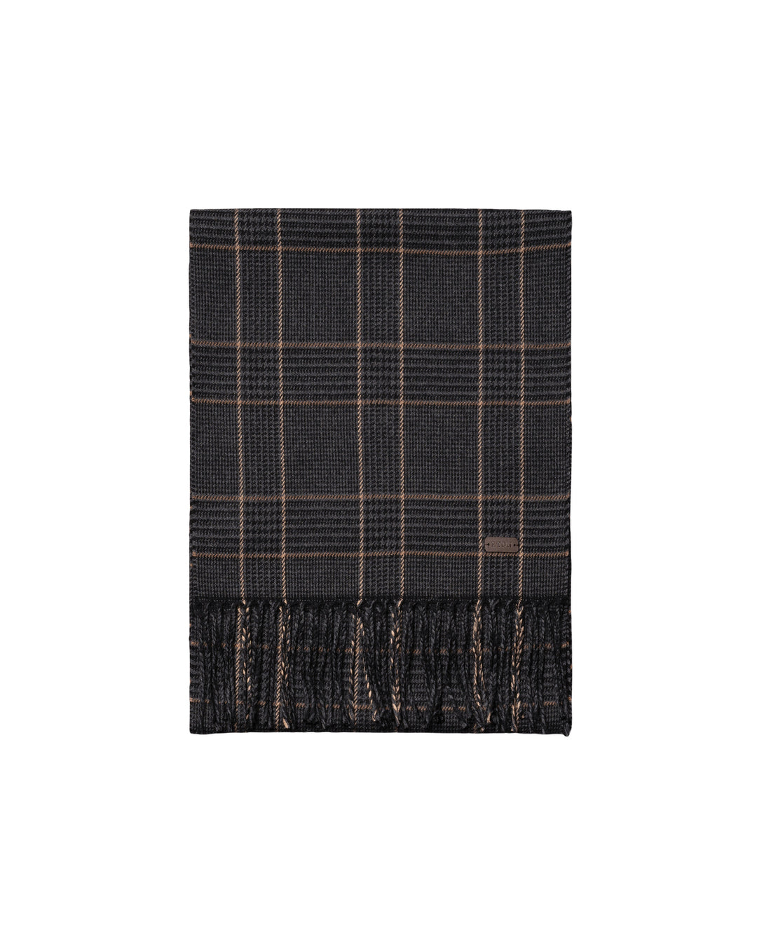 Eton Prince Of Wales Merino Wollen Sjaal – Zwart-100% merino wol-HEREN ACCESSOIRES-Zwart