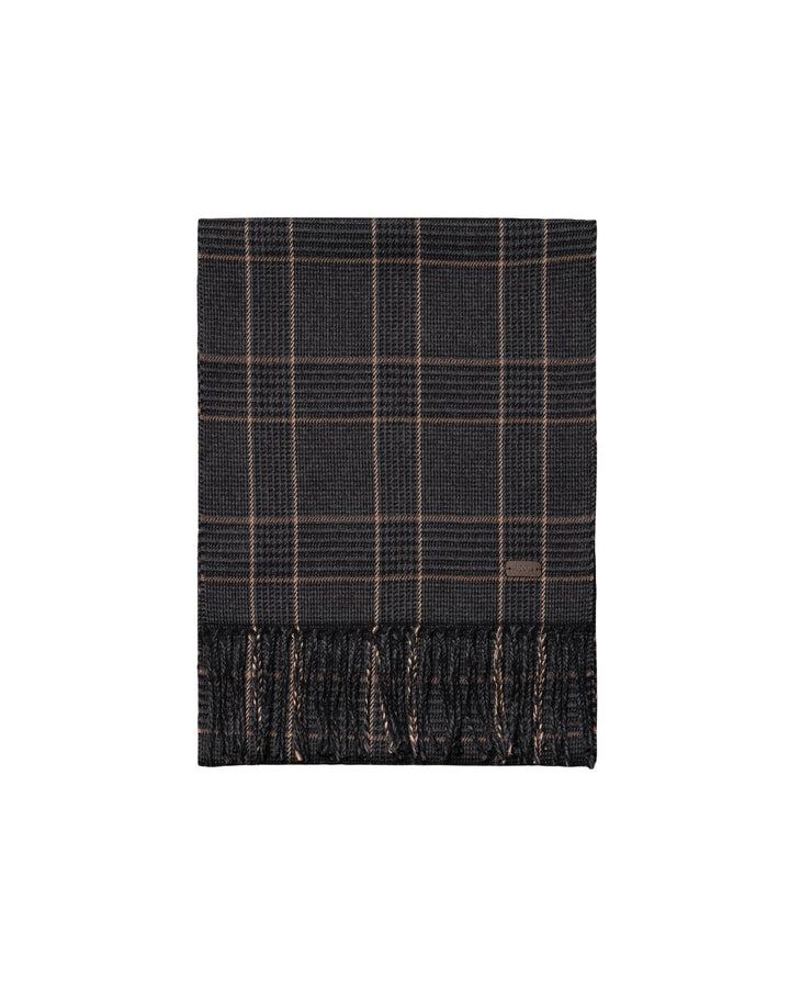 Eton Prince Of Wales Merino Wollen Sjaal – Zwart-100% merino wol-HEREN ACCESSOIRES-Zwart