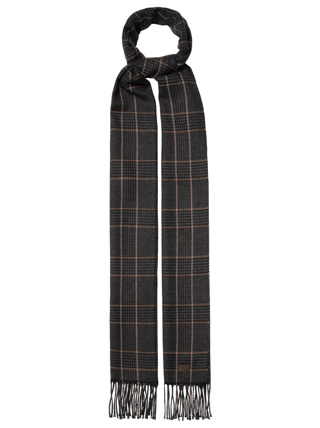 Eton Prince Of Wales Merino Wollen Sjaal – Zwart-100% merino wol-HEREN ACCESSOIRES-Zwart