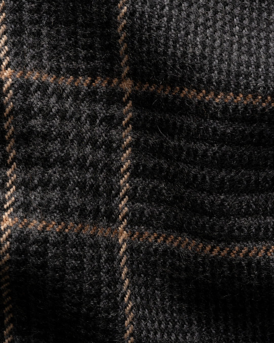 Eton Prince Of Wales Merino Wollen Sjaal – Zwart-100% merino wol-HEREN ACCESSOIRES-Zwart