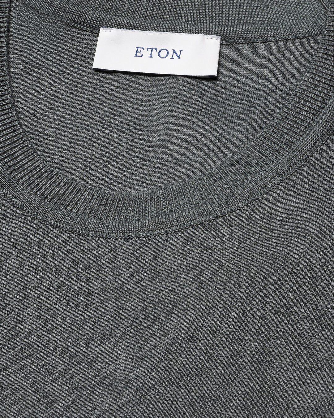 Eton Self Rib Cotton T-shirt – Grijs-100% katoen-HEREN POLO'S & T-SHIRTS-Grijs