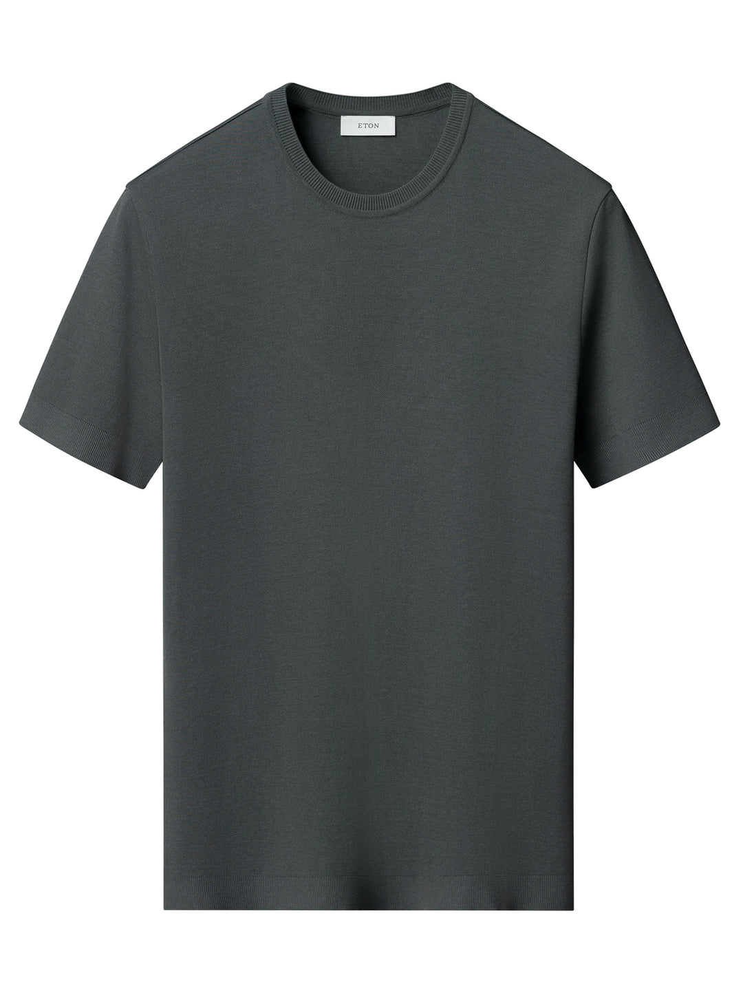 Eton Self Rib Cotton T-shirt – Grijs-100% katoen-HEREN POLO'S & T-SHIRTS-Grijs