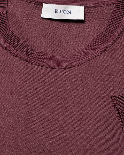 Eton Self Rib Cotton T-shirt – Paars-100% katoen-HEREN POLO'S & T-SHIRTS-Paars