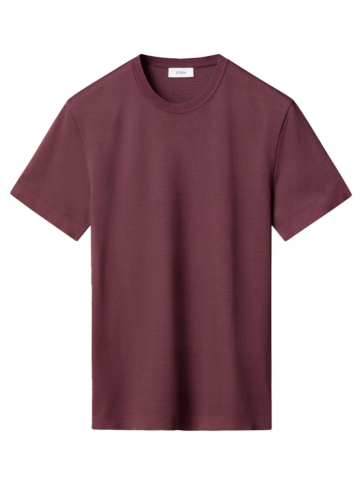 Eton Self Rib Cotton T-shirt – Paars-100% katoen-HEREN POLO'S & T-SHIRTS-Paars