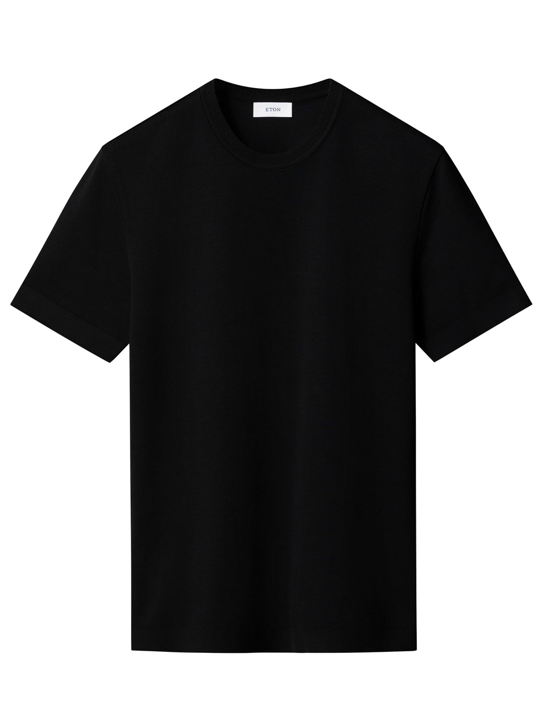 Eton Self Rib Cotton T-shirt – Zwart-100% katoen-HEREN POLO'S & T-SHIRTS-Zwart