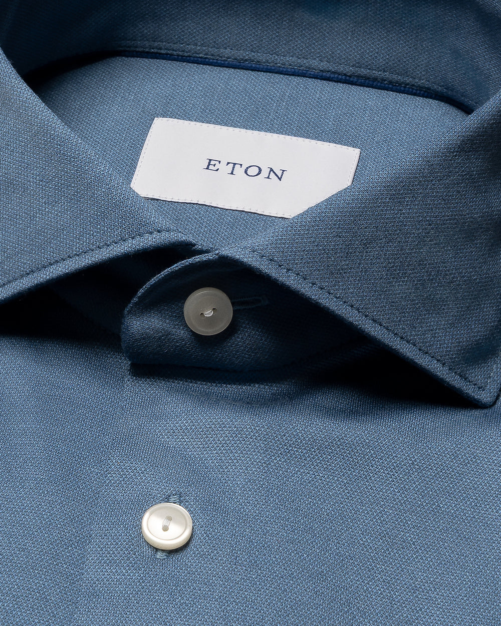 Eton Semi Solid Jacquard Shirt Slim Fit – Blauw-100% katoen-HEREN SHIRTS-Blauw
