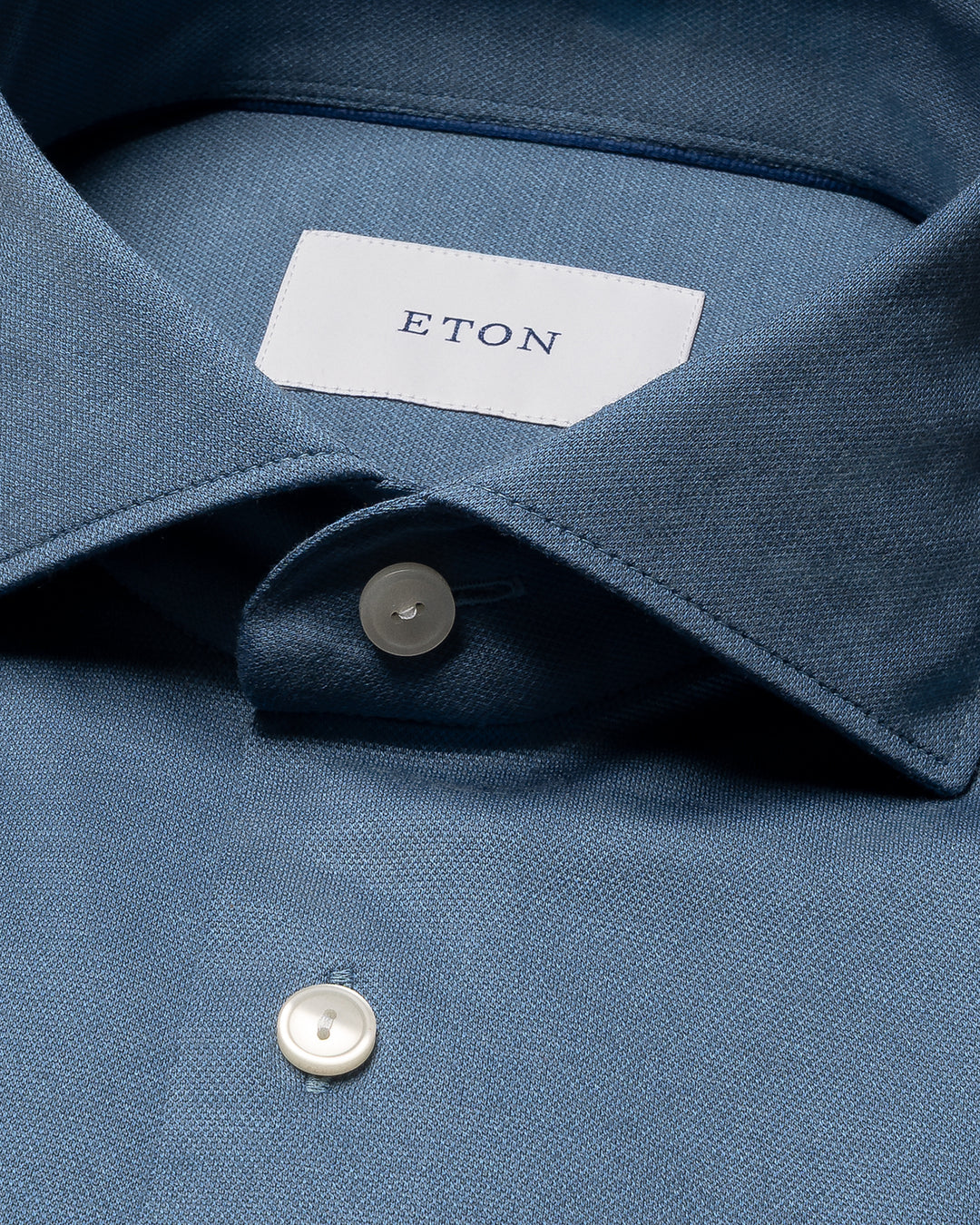 Eton Semi Solid Jacquard Shirt Slim Fit – Blauw-100% katoen-HEREN SHIRTS-Blauw