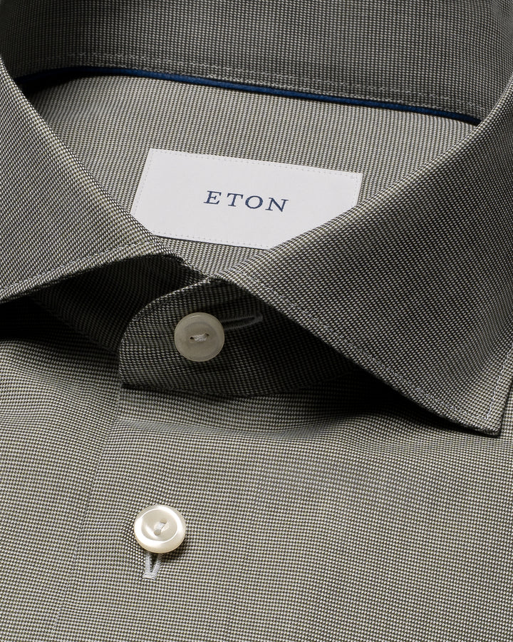 Eton Semi Solid Twill Shirt Contemporary – Groen-100% katoen-HEREN SHIRTS-Groen