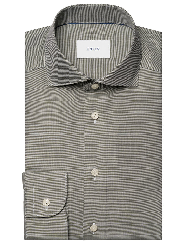 Eton Semi Solid Twill Shirt Contemporary – Groen-100% katoen-HEREN SHIRTS-Groen