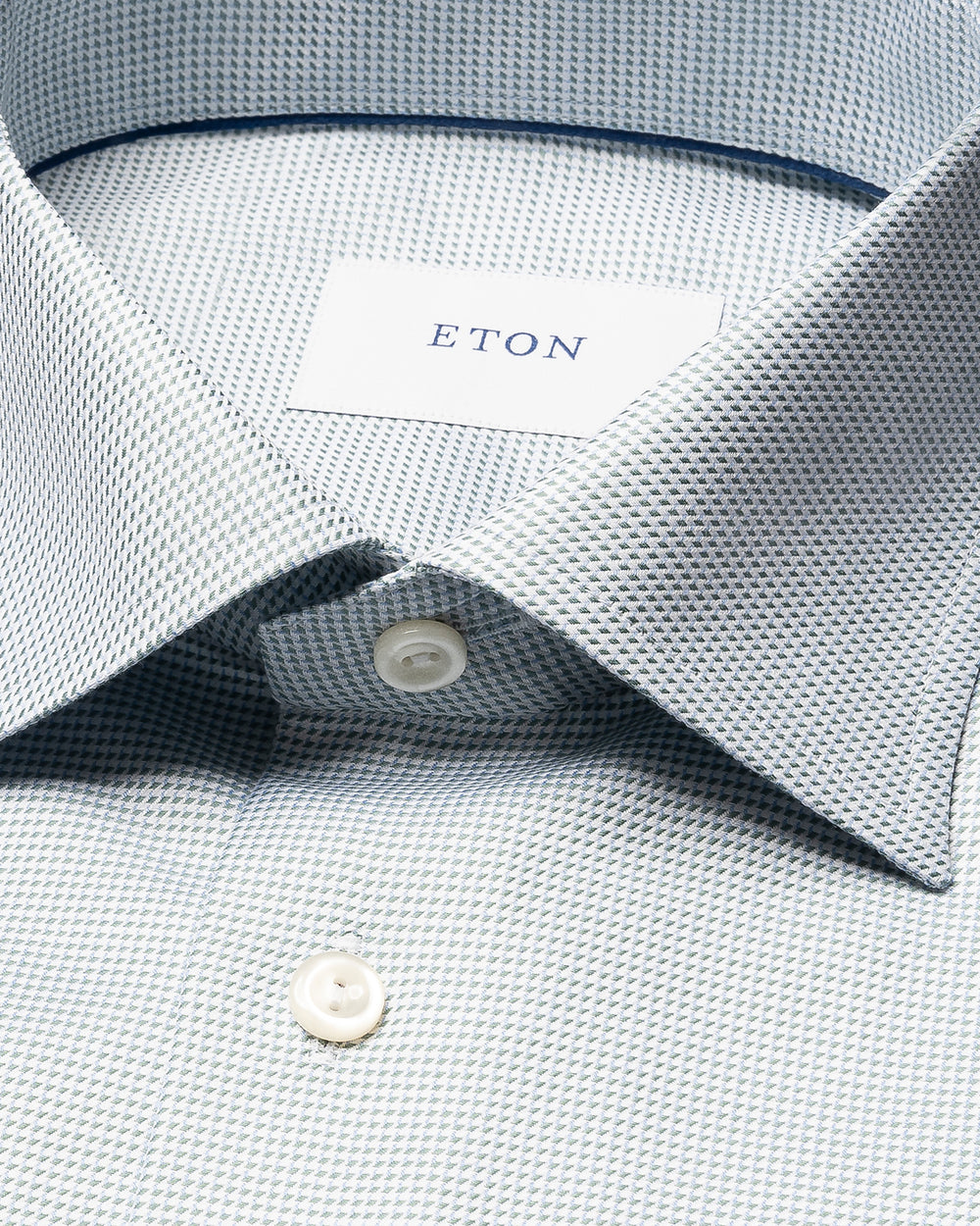 Eton Semi-Solid Twill Shirt Slim Fit – Groen-100% katoen-HEREN SHIRTS-Groen