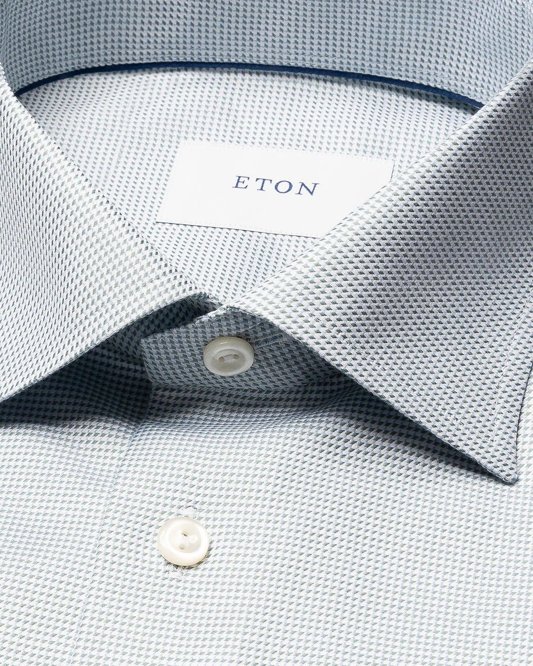 Eton Semi-Solid Twill Shirt Slim Fit – Groen-100% katoen-HEREN SHIRTS-Groen