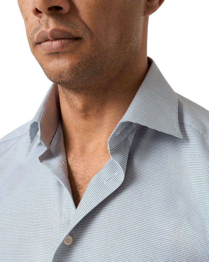 Eton Semi-Solid Twill Shirt Slim Fit – Groen-100% katoen-HEREN SHIRTS-Groen