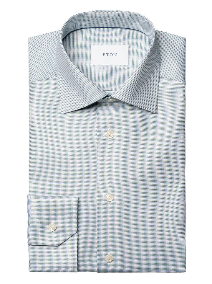 Eton Semi-Solid Twill Shirt Slim Fit – Groen-100% katoen-HEREN SHIRTS-Groen