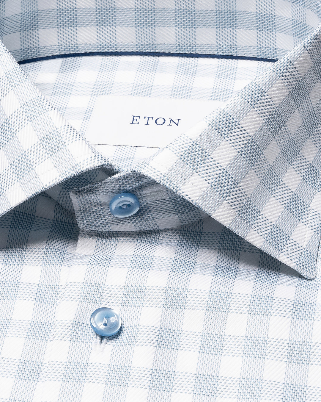 Eton Signature Twill Shirt Contemporary fit-100% katoen-HEREN SHIRTS-Blauw