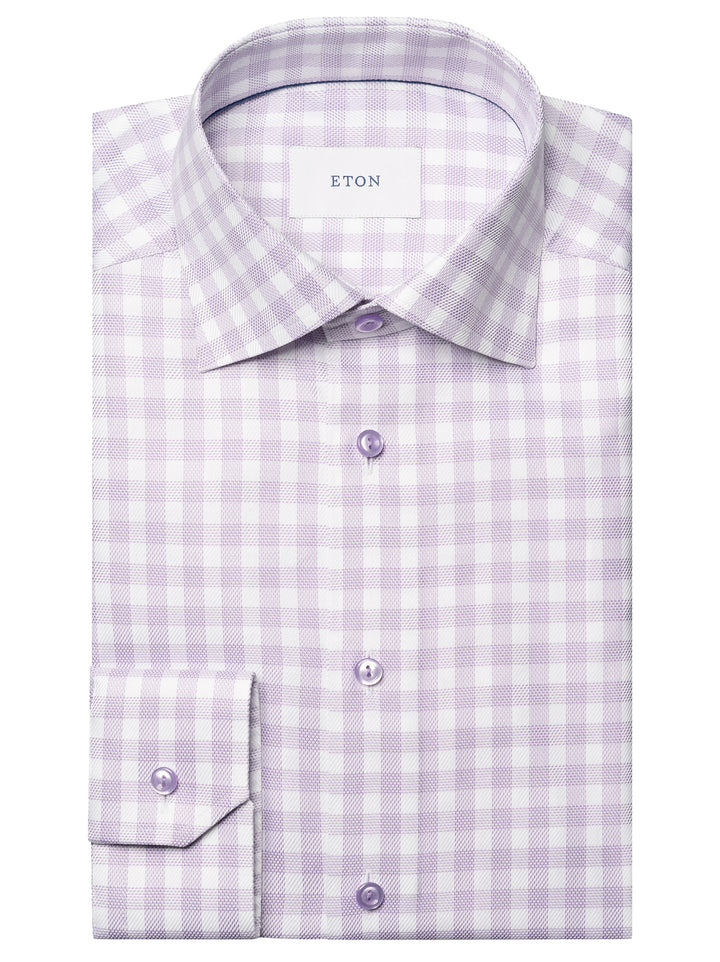 Eton Signature Twill Shirt Contemporary fit-100% katoen-HEREN SHIRTS-Paars