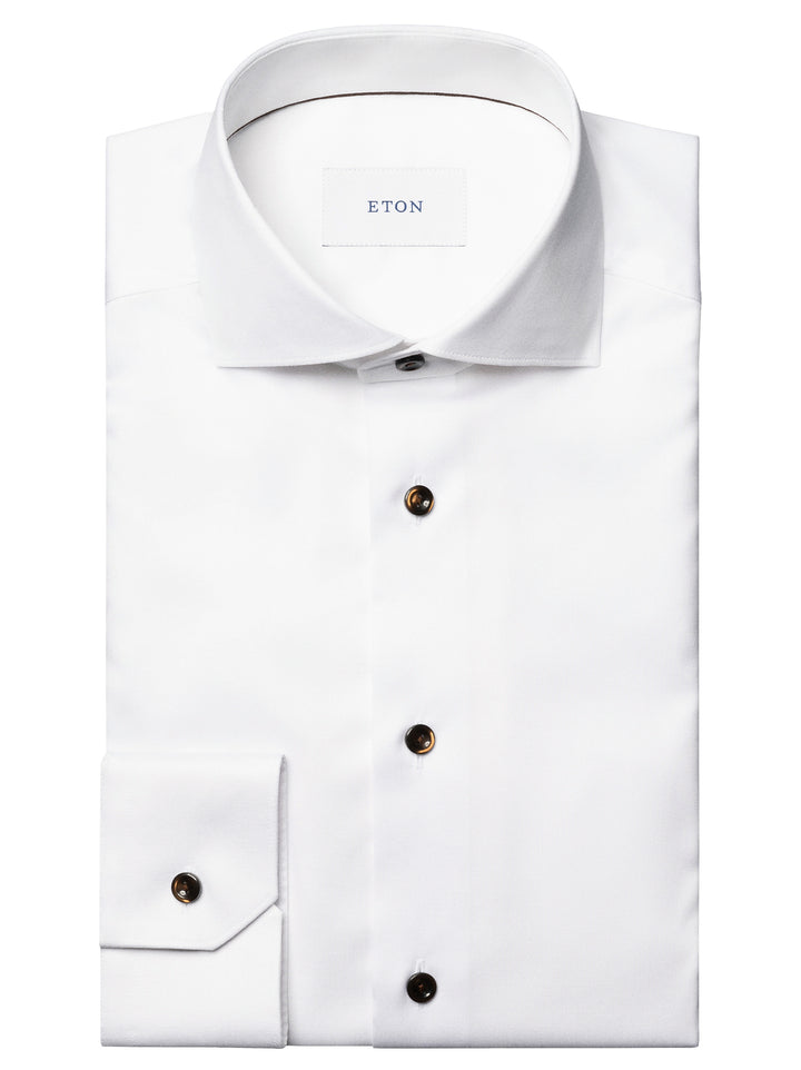 Eton Signature Twill Shirt slim fit-100% katoen-HEREN SHIRTS-Wit