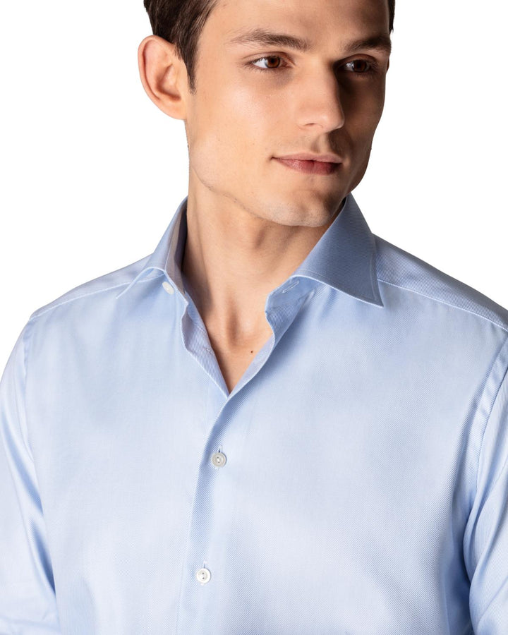 Eton slim fit blauw twill NOS-100% katoen-HEREN SHIRTS-Blauw