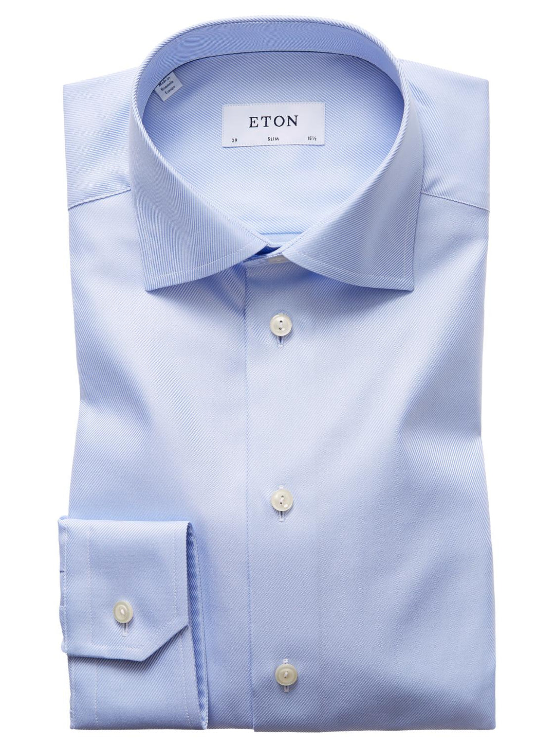 Eton slim fit blauw twill NOS-100% katoen-HEREN SHIRTS-Blauw